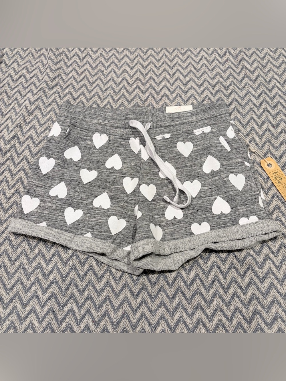 Reflex Gray Heart Print Lounge Shorts